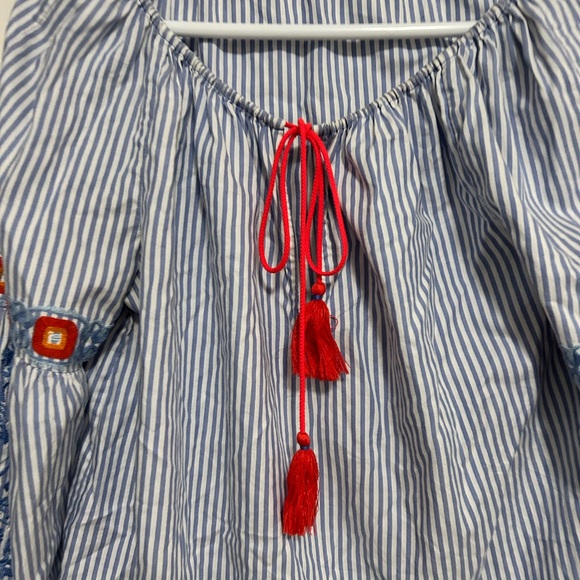 Tory Burch Madison peasant‎ blouse embroidered top size 6 - Picture 9 of 11